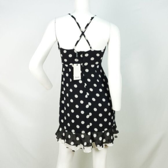 BARDOT Dress Polka Dot Mini Ruffled Trim Sleeveless Size XS - Picture 4 of 7